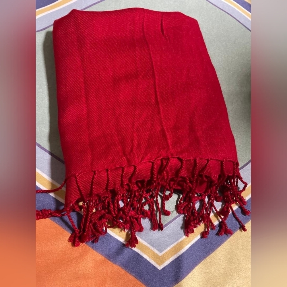 Women's red scarf